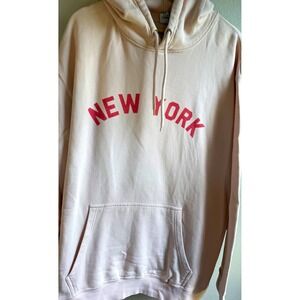 Lane Seven New York Graphic Fleece Pullover Hoodie Pink Women's Size 2XL